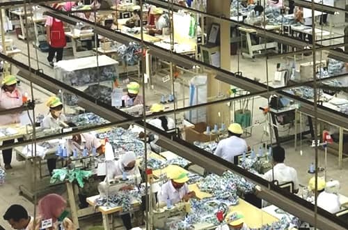 海外の裁縫工場